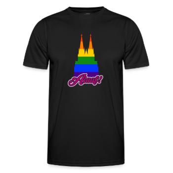 Chaque Jeck est différent! Moi aussi. Carnaval LGBTQ de Cologne - T-shirt sport Homme - noir - Devant - AI Model Male 178 dark (178cm)