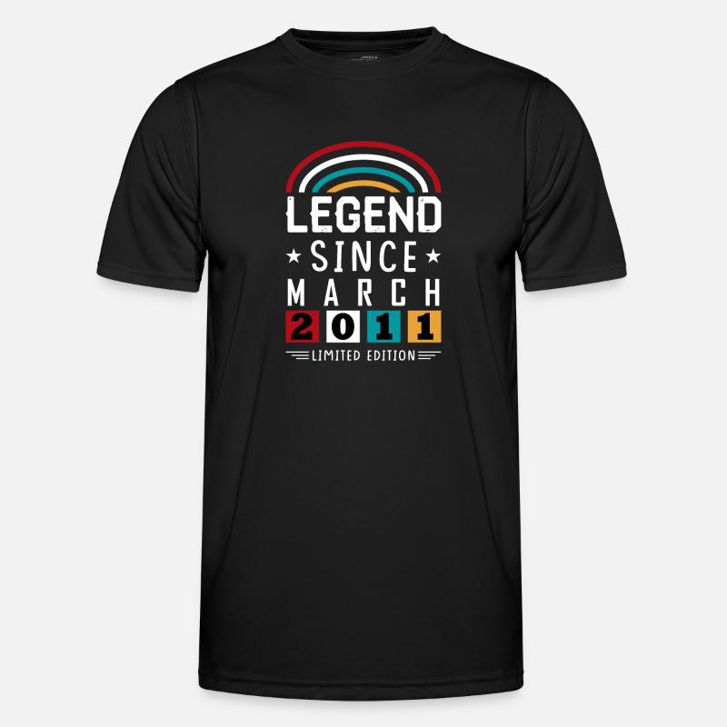 2011 Legend Since Birthday Gift March - Men's Functional T-Shirt - black