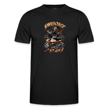 Awesome since 1981, Biker Geburtstag - Männer Funktions-T-Shirt - Schwarz - Vorne - AI Model Male 178 dark (178cm)