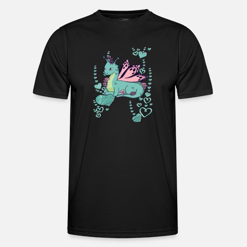 Drache - Männer Funktions-T-Shirt - Schwarz