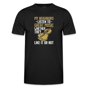 Violoniste Violoniste Mes voisins - T-shirt sport Homme - noir - Devant - AI Model Male 178 dark (178cm)