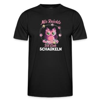Eule Vogel Schaukeln Geschenk - Männer Funktions-T-Shirt - Schwarz - Vorne - AI Model Male 178 dark (178cm)