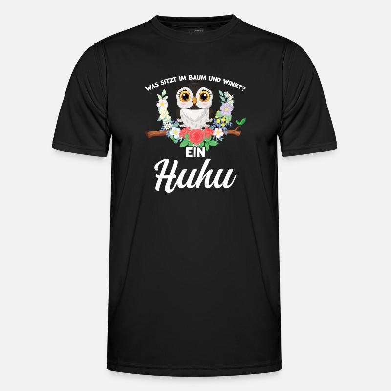 Eule Vogel Eulen Fans Geschenk - Männer Funktions-T-Shirt - Schwarz