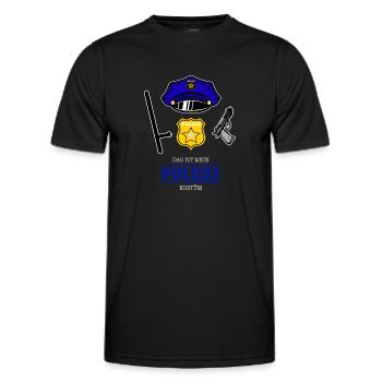 Carnival Costume Police - Men's Functional T-Shirt - black - Front - AI Model Male 178 dark (178cm)