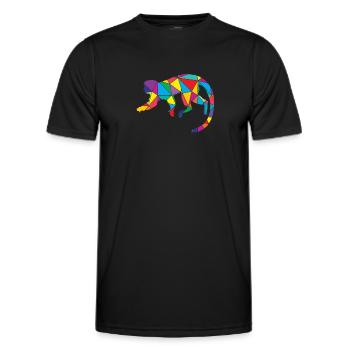 Affe Polygon Low Poly Wild Animal - Männer Funktions-T-Shirt - Schwarz - Vorne - AI Model Male 178 dark (178cm)
