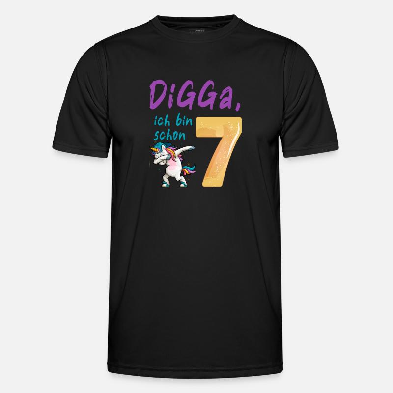 DIGGA, ich bin schon 7 - Männer Funktions-T-Shirt - Schwarz