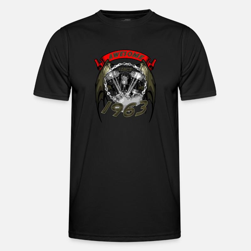Awesome since 1963, biker's birthday - Men's Functional T-Shirt - black