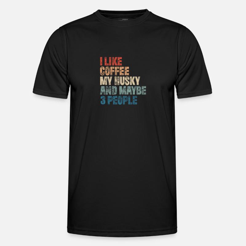 Coffee Husky - Men's Functional T-Shirt - black