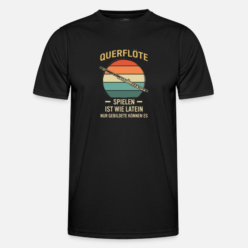 Querflöte Querflötenspieler Querflötist - Männer Funktions-T-Shirt - Schwarz