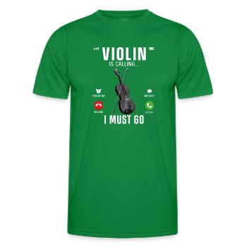 Violon Violoniste Affichage de téléphone - T-shirt sport Homme - vert - Devant - AI Model Male 178 dark (178cm)