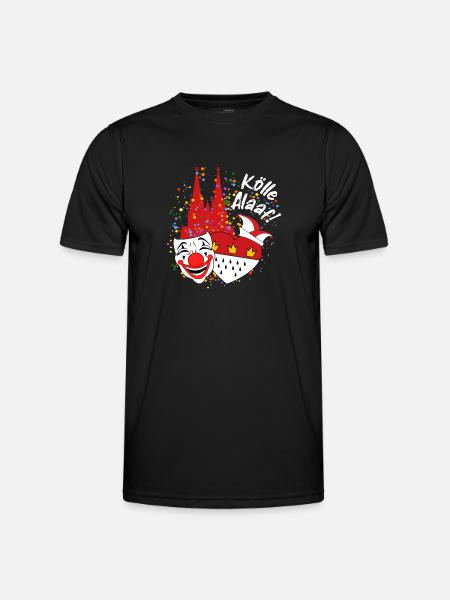 Karneval Kostüm Kölle Alaaf Clown Wappen Dom Köln - Männer Funktions-T-Shirt - Schwarz