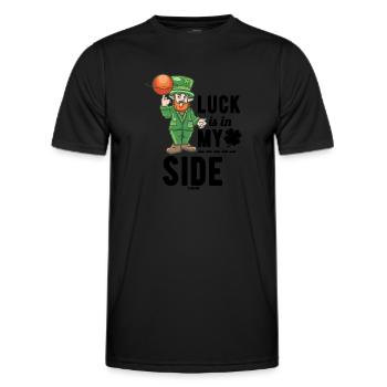St Patrick's Day Ireland Basketball - Men's Functional T-Shirt - black - Front - AI Model Male 178 dark (178cm)