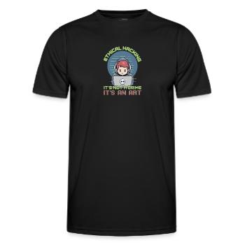 Hacker Programmeur Développeur Informatique - T-shirt sport Homme - noir - Devant - AI Model Male 178 dark (178cm)