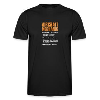 Aircraft mechanic - Men's Functional T-Shirt - black - Front - AI Model Male 178 dark (178cm)