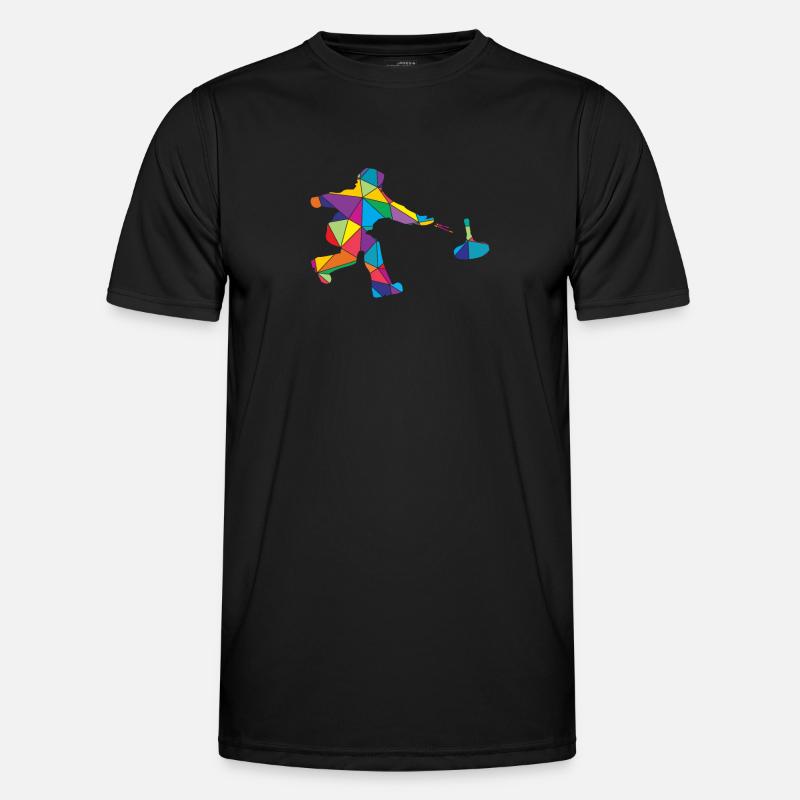 Eisstock Polygon Eisstockschütze - Männer Funktions-T-Shirt - Schwarz