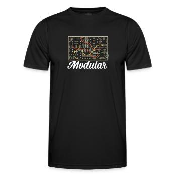 Modular Electronic Musical Synthesizer - Men's Functional T-Shirt - black - Front - AI Model Male 178 dark (178cm)