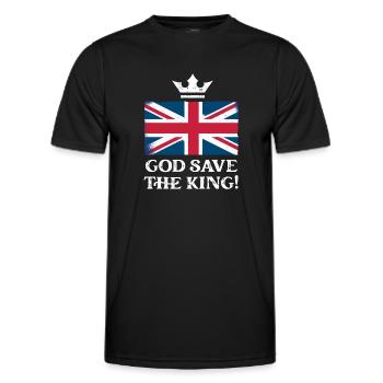 God Save the King Charles III Krönung 2023 - Männer Funktions-T-Shirt - Schwarz - Vorne - AI Model Male 178 dark (178cm)