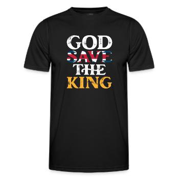 König Karl III. Gott rette den König Karl den - Männer Funktions-T-Shirt - Schwarz - Vorne - AI Model Male 178 dark (178cm)