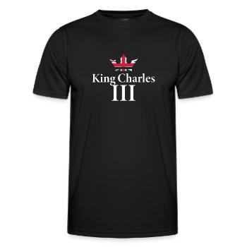British Crown King Charles III UK Royalty - Men's Functional T-Shirt - black - Front - AI Model Male 178 dark (178cm)