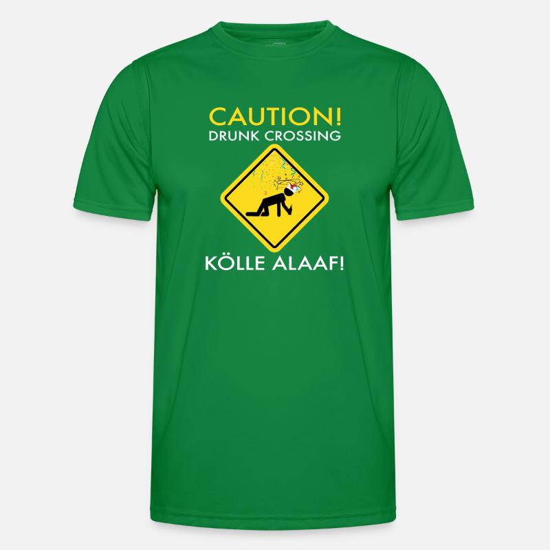 Carnival Costume Kölle Alaaf Cologne Caution Drunk Men's Functional T-Shirt