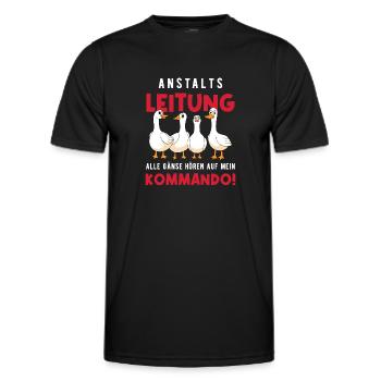 Anstaltsleitung Alle Gänse Hören Auf Mein Kommando - Männer Funktions-T-Shirt - Schwarz - Vorne - AI Model Male 178 dark (178cm)