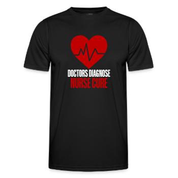 Doctors Diagnose Nurses Cure 4 - Men's Functional T-Shirt - black - Front - AI Model Male 178 dark (178cm)