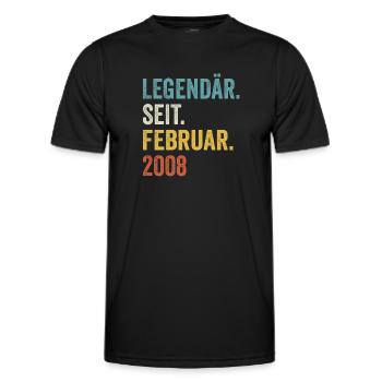 15 Years Legendary Since February 2008 15th Birthday - Men's Functional T-Shirt - black - Front - AI Model Male 178 dark (178cm)