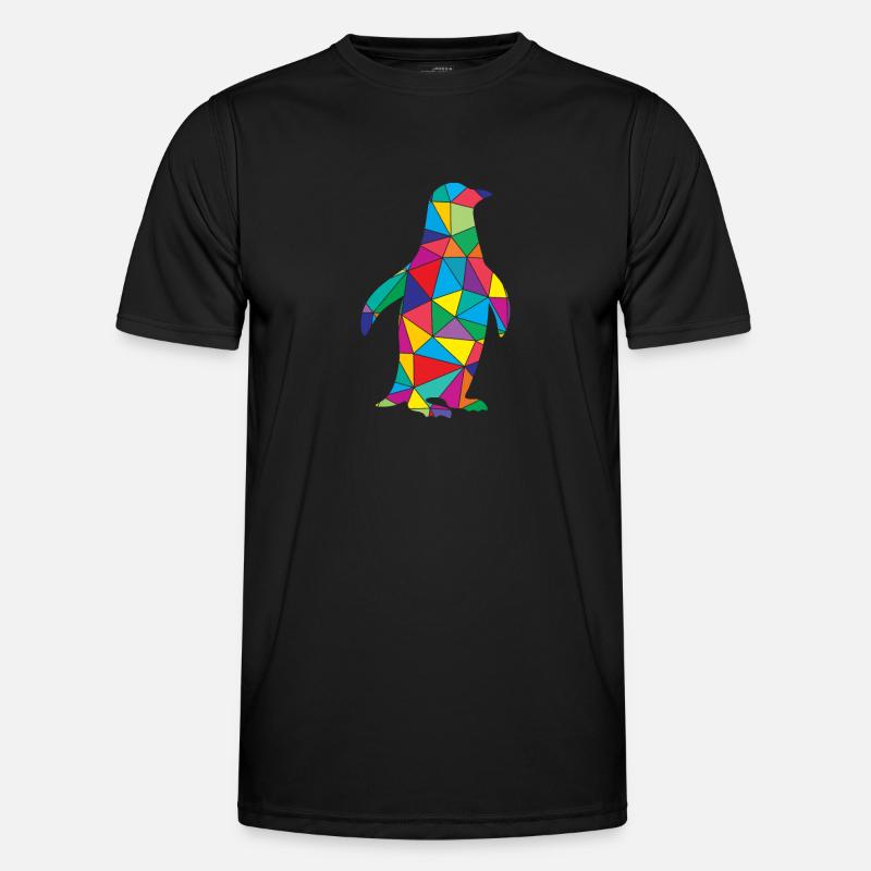 Low Poly Penguin Géométrie Pingouin T-shirt sport Homme