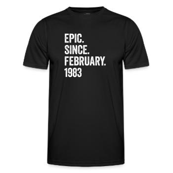 40 Years Epic Since February 1983 40th Birthday - Men's Functional T-Shirt - black - Front - AI Model Male 178 dark (178cm)