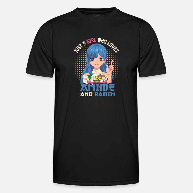 Nur ein Mädchen, das Anime-Ramen liebt Männer Funktions-T-Shirt