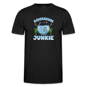 Funny Aquarium Aquarium Junkie - Men's Functional T-Shirt - black - Front - AI Model Male 178 dark (178cm)