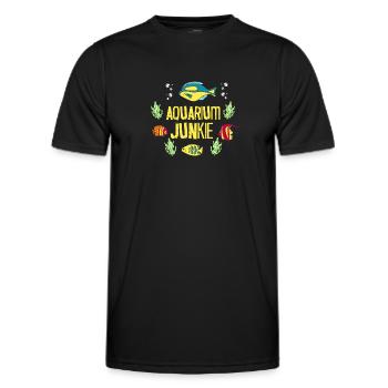 Funny Aquarium Aquarium Junkie - Men's Functional T-Shirt - black - Front - AI Model Male 178 dark (178cm)
