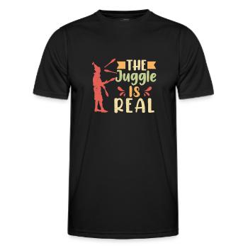 Le jonglage est réel - T-shirt sport Homme - noir - Devant - AI Model Male 178 dark (178cm)