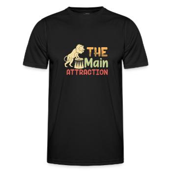 The main attraction - Men's Functional T-Shirt - black - Front - AI Model Male 178 dark (178cm)