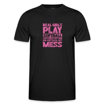 Softball - Men's Functional T-Shirt - black - Front - AI Model Male 178 dark (178cm)