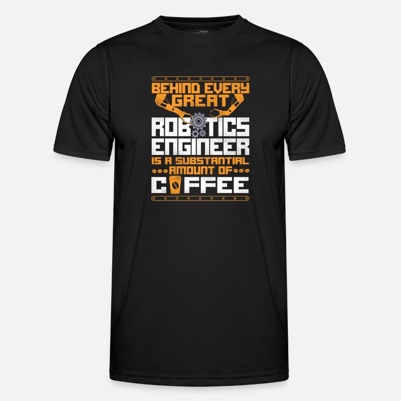 Robot Robotics Engineer Coffee - Men's Functional T-Shirt - black