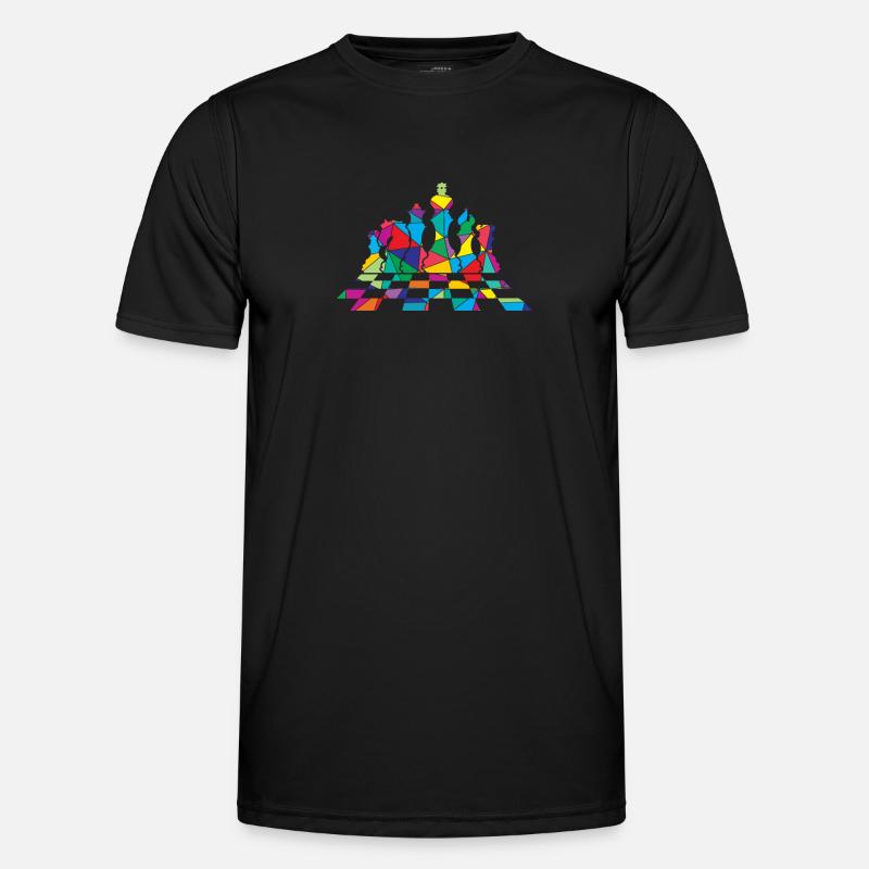 Schach Polygon Schachfigur Männer Funktions-T-Shirt
