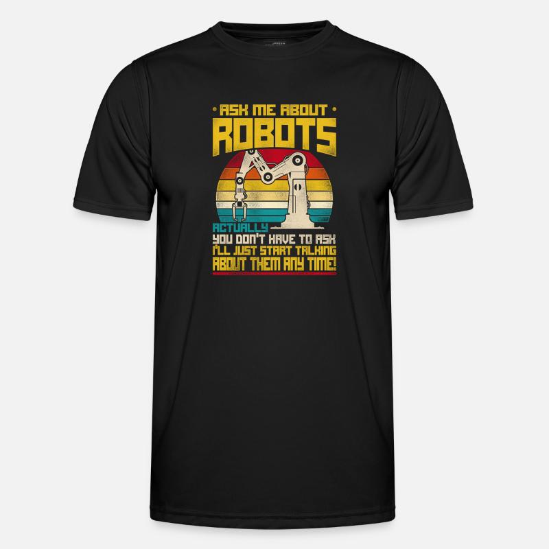 Robot Robotics Engineer Retro - Men's Functional T-Shirt - black