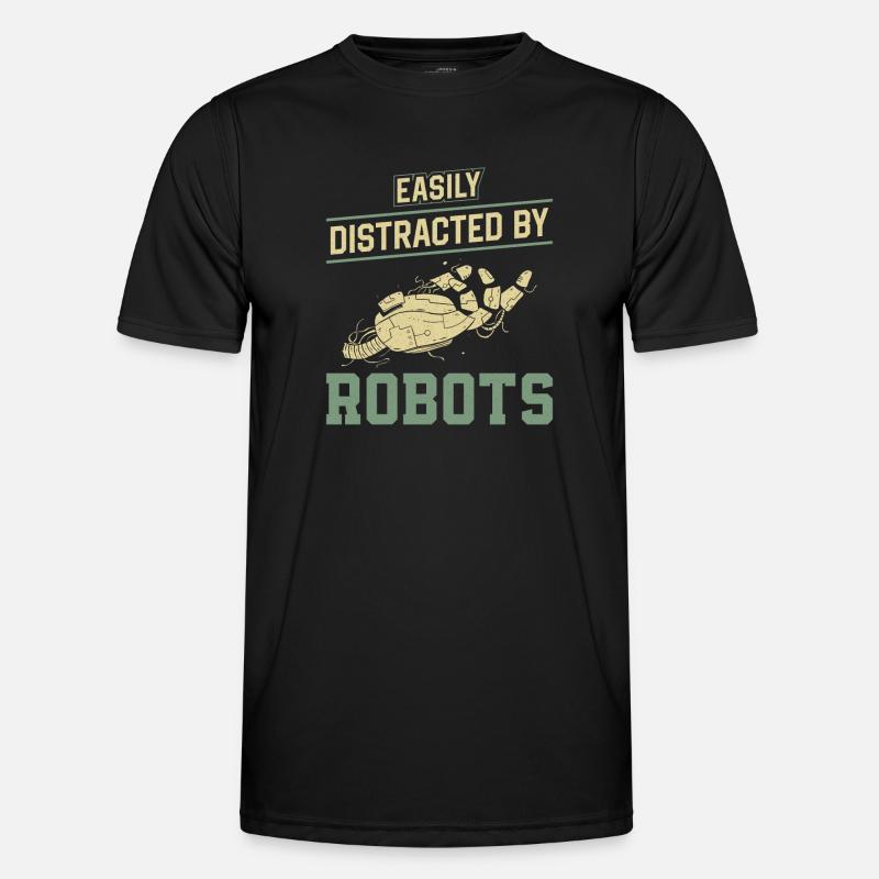 Robot Robotics Engineer Easily - Männer Funktions-T-Shirt - Schwarz
