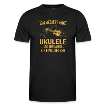 Ukulele Ukulele-Spieler Ukulelist - Männer Funktions-T-Shirt - Schwarz - Vorne - AI Model Male 178 dark (178cm)