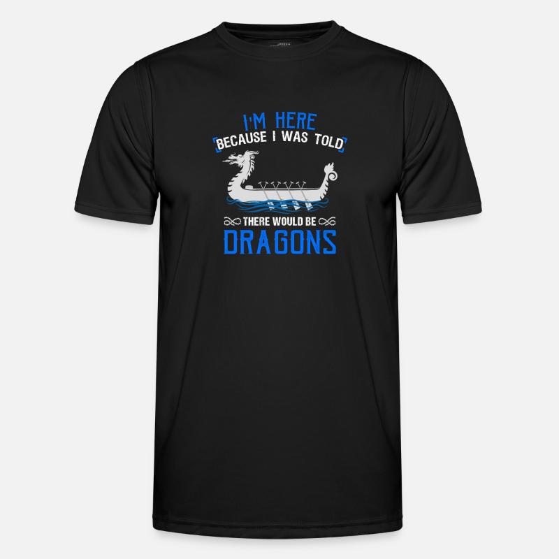 Wikinger nordisch Drachenboot - Männer Funktions-T-Shirt - Schwarz
