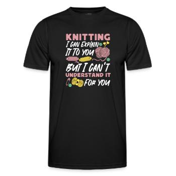 Knitting Knitter Knitting I Can - Männer Funktions-T-Shirt - Schwarz - Vorne - AI Model Male 178 dark (178cm)