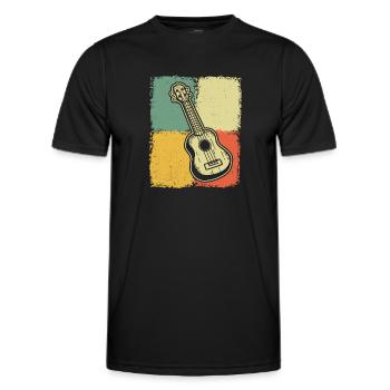 Ukulélé Joueur de ukulélé Ukuléléliste - T-shirt sport Homme - noir - Devant - AI Model Male 178 dark (178cm)