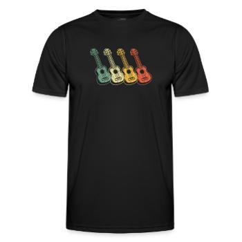 Ukulélé Joueur de ukulélé Ukuléléliste - T-shirt sport Homme - noir - Devant - AI Model Male 178 dark (178cm)