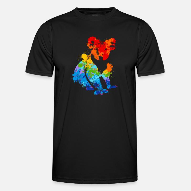 Farbspritzer Koala Bunter Koala - Männer Funktions-T-Shirt - Schwarz
