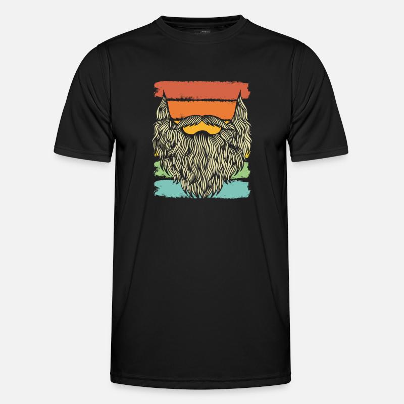 Bart Mit Bunter Optik - Männer Funktions-T-Shirt - Schwarz