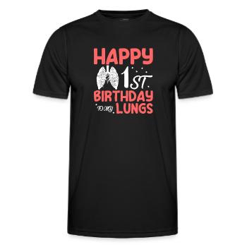 Happy 1st Birthday To My Lung Donor Lung - Men's Functional T-Shirt - black - Front - AI Model Male 178 dark (178cm)
