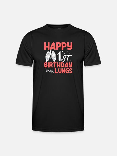 Tillykke med 1 års fødselsdag til min lungedonor lunge - Funktionsshirt til herrer - sort