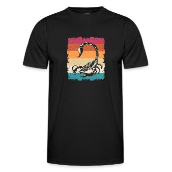 Vintage Scorpions Retro Animal Arachnid Scorpion - Men's Functional T-Shirt - black - Front - AI Model Male 178 dark (178cm)