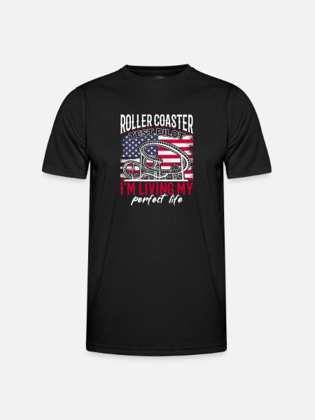 Roller Coaster Test Pilot USA flag ride. - T-shirt sport Homme - noir